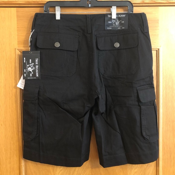 NWT True Religion Cargo Black Shorts - Picture 4 of 7